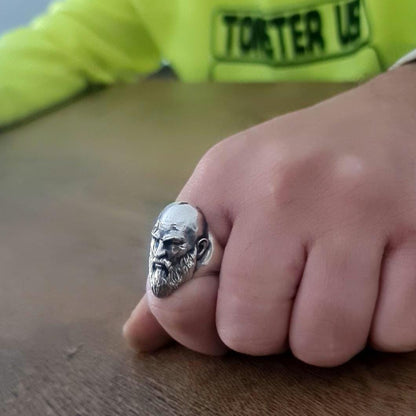Handmade Kratos Ring: 925 Sterling Silver God of War, Gothic Gamer Jewelry