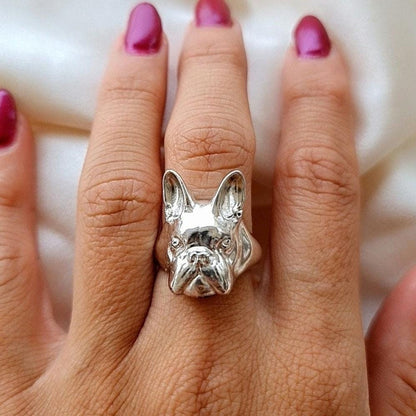 French Bulldog Ring: A Stylish Tribute to Your Four-Legged Companion -  Sterling Silver 925