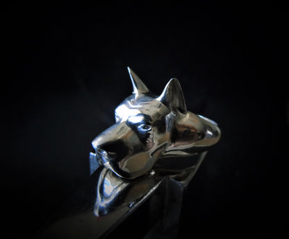 Handmade Great Dane Statement Ring - Intricate Breed Representation - Solid 925 Silver Construction - Perfect for Dog Enthusiasts