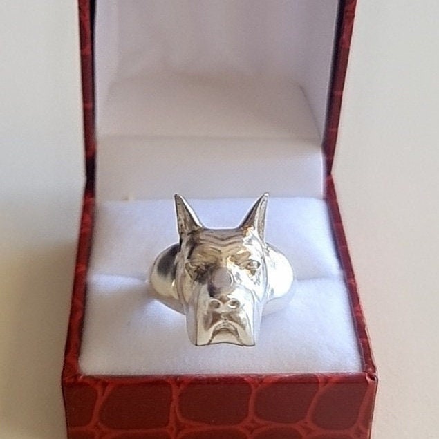 Handmade Great Dane Statement Ring - Intricate Breed Representation - Solid 925 Silver Construction - Perfect for Dog Enthusiasts