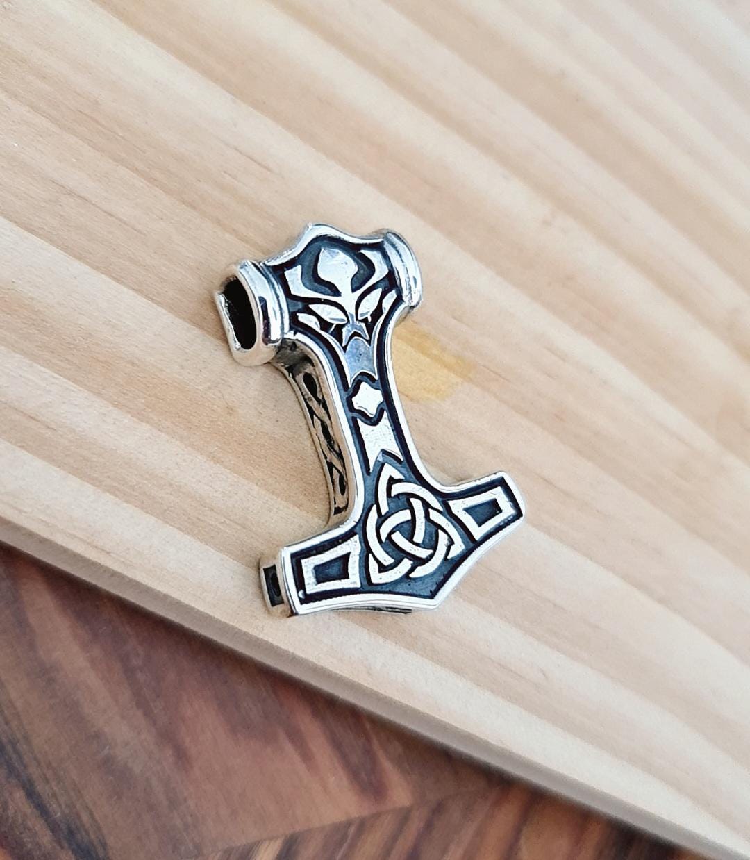 Sterling Silver Thor's Hammer Necklace: Handmade Mjolnir Pendant