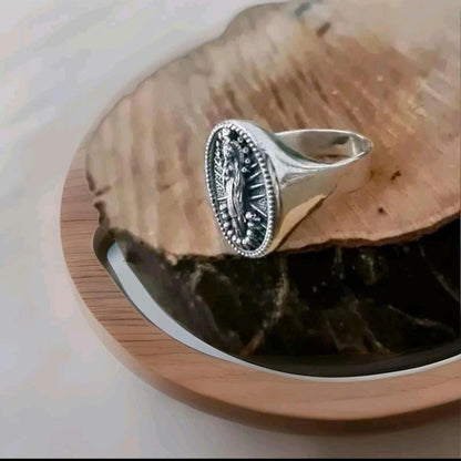 Handmade Sterling Silver Santa Muerte Ring: Gothic Mexican Jewelry