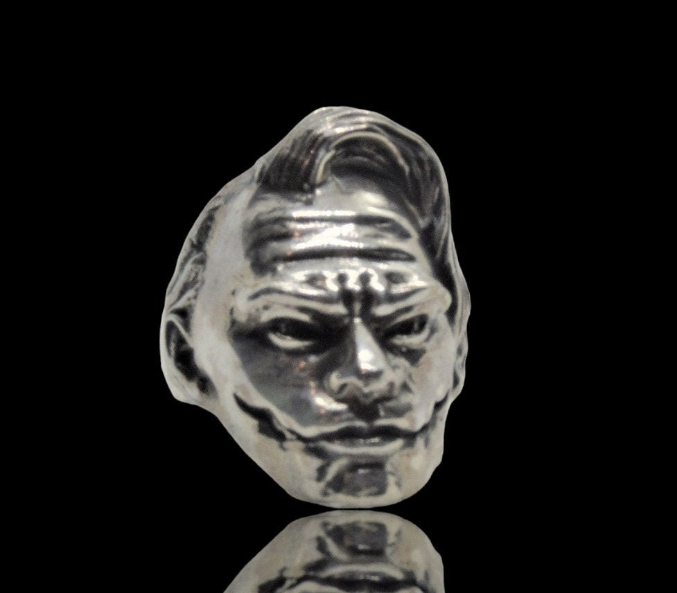 Handmade Sterling Silver Joker Ring: Intricate Statement Jewelry Gift