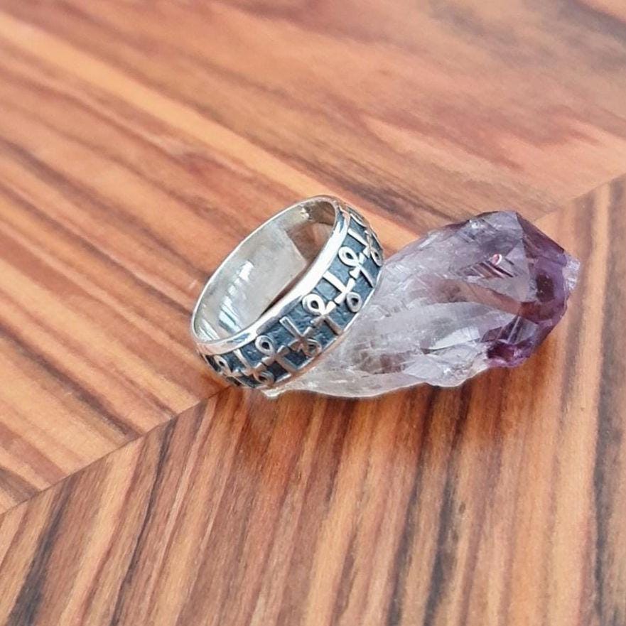 Handmade Sterling Silver Ankh Ring: Egyptian Key of Life Symbol