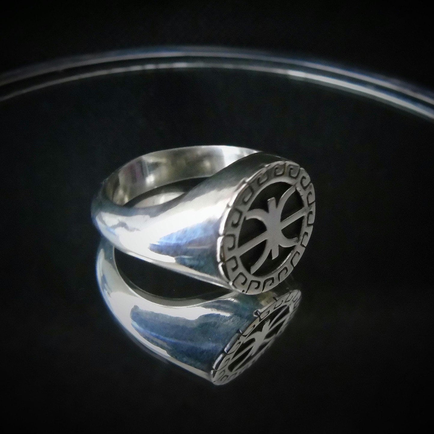 Delfic Epsilon Ring-925 Sterling Silver-Powerful Greek Symbol of Wisdom and Inspiration -