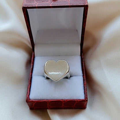 Handmade Sterling Silver Heart Ring: Minimalistic design