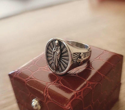 Virgin Mary's Embrace Ring - Holy Mother's Love  - Sterling Silver 925 -  Christian jewelry