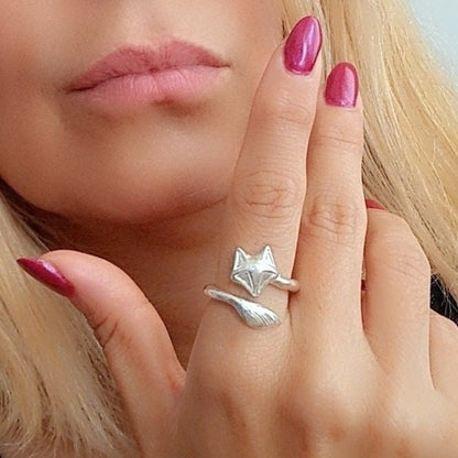 Handmade Sterling Silver Fox Ring: Animal Jewelry Gift