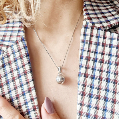 Handmade Sterling Silver Baseball Pendant Necklace: Sports Fan Gift
