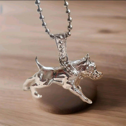 Handmade Sterling Silver American Pit Bull Pendant: Dog Lover Gift