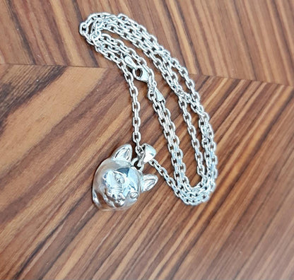Handmade Sterling Silver Cat Pendant: Minimalist Feline Jewelry