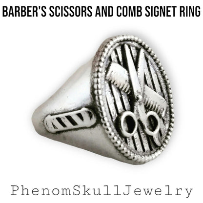 Scissors & Comb ring - Stylish Accessory - 925 Sterling Silver - solid and sturdy