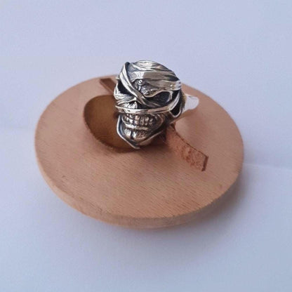 Iron Maiden Powerslave - Eddie Mummy Skull Ring – Egyptian Rock Jewelry – Unique Heavy Metal Statement Handmade Sterling Silver