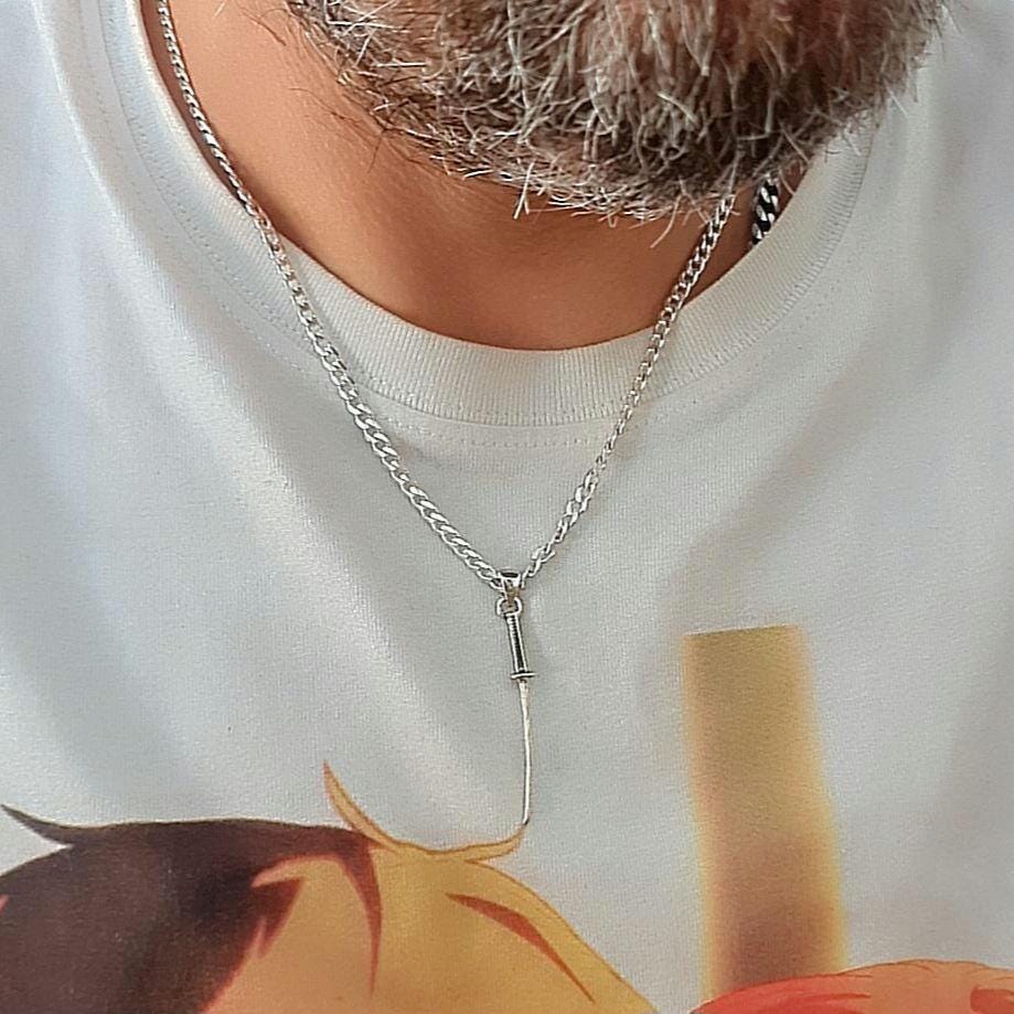 Handmade Sterling Silver Katana Pendant: Japanese Samurai Sword Necklace