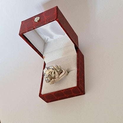 Handmade Rottweiler Ring: Detailed 925 Sterling Silver Dog Band