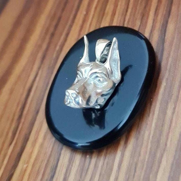 Handmade Sterling Silver Doberman Pendant: Dog Lover Statement Piece