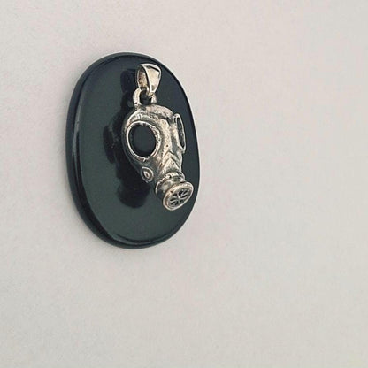 Gothic Steampunk gas mask Pendant – WWII Inspired War - Classic word  2nd War - Military Charm