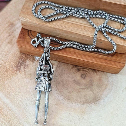 Oversized  school girl Necklace ,Cosplay anime girl ,Cartoon style,  statement 8 cm 5 in