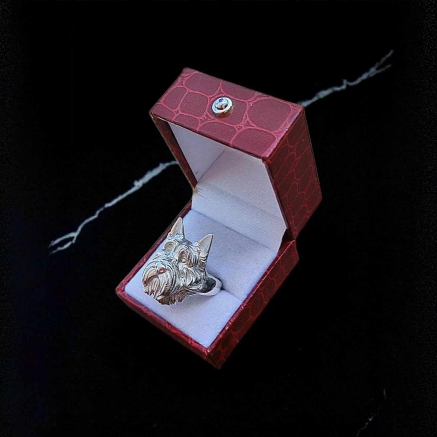 Handmade Scottish Terrier Ring: 925 Sterling Silver Scottie Dog Jewelry