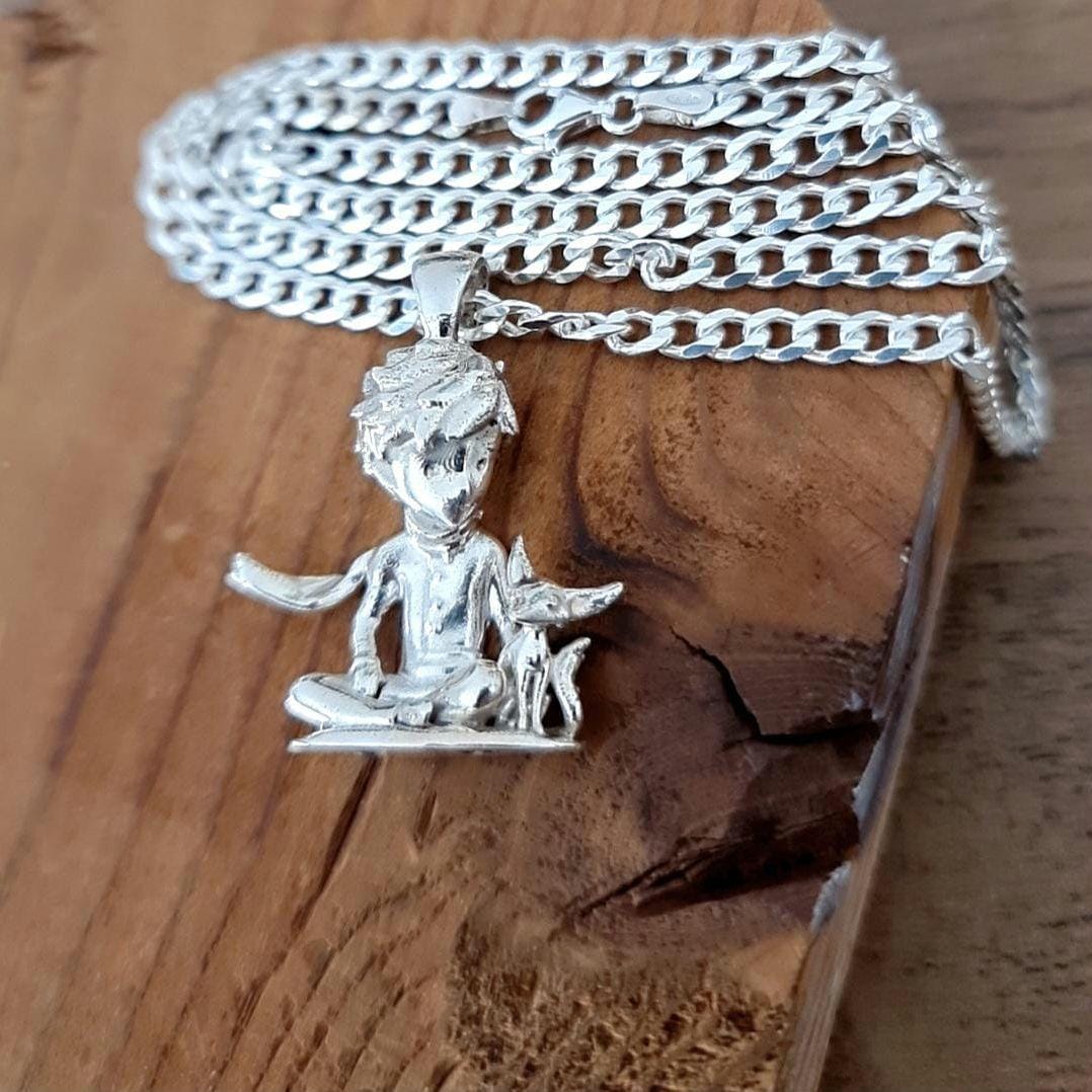Little Prince Necklace: Sterling Silver Figurine Pendant