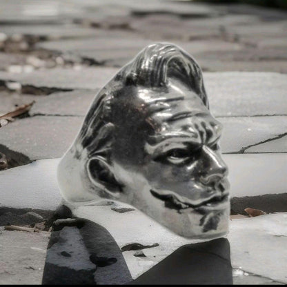 Handmade Sterling Silver Joker Ring: Intricate Statement Jewelry Gift