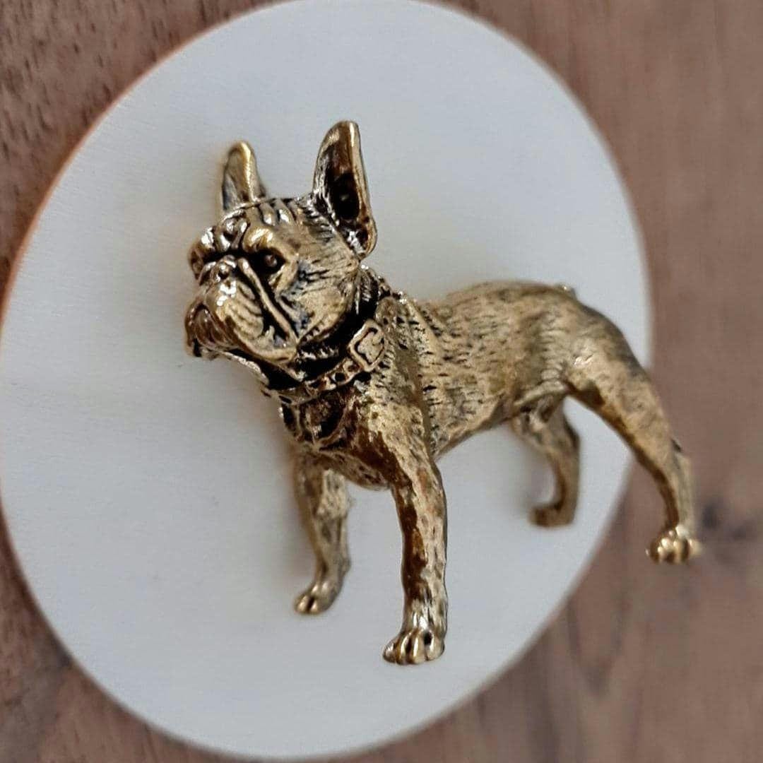 solid brass French Bulldog  figurine -Sculpture-Highly Detailed-Realistic - Deco style " 140 grams" - Decorative