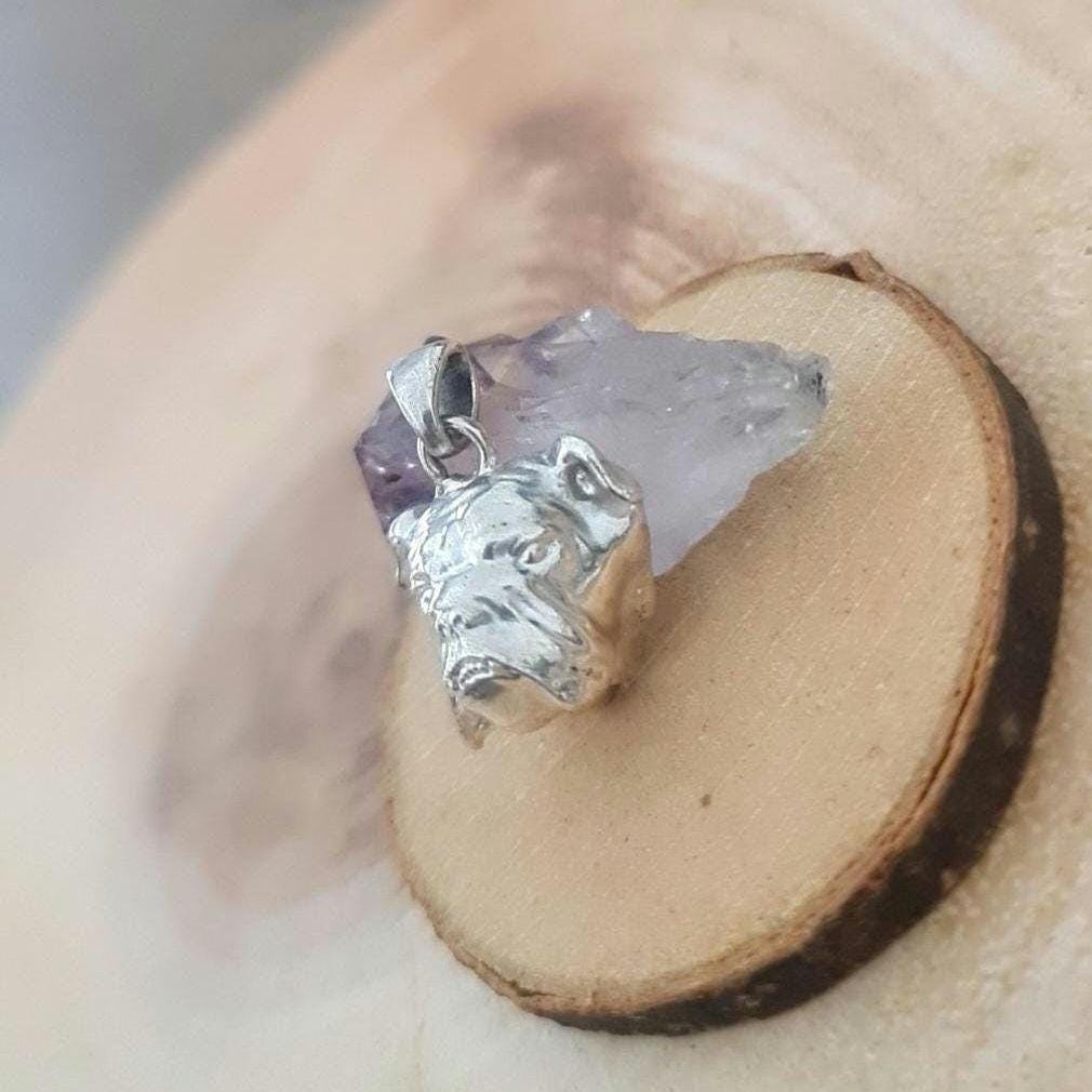Handmade English Bulldog Pendant: Sculpted 925 Silver Dog Jewelry