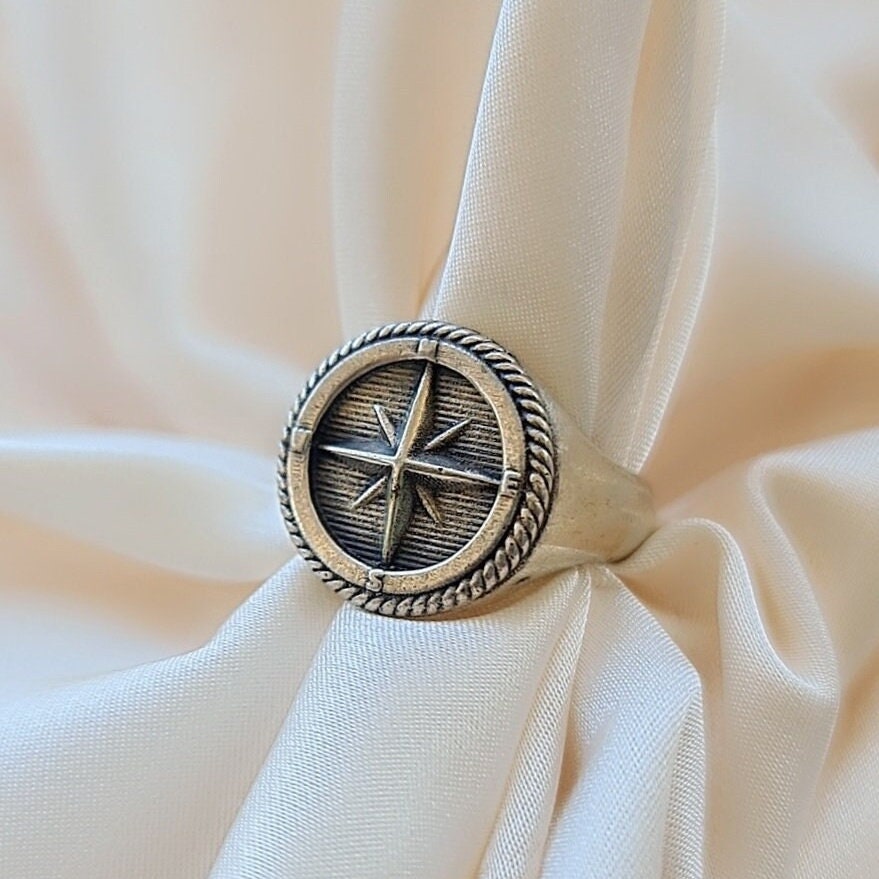Ultimate Compass Signet Ring - Uniquely Designed Sterling Silver