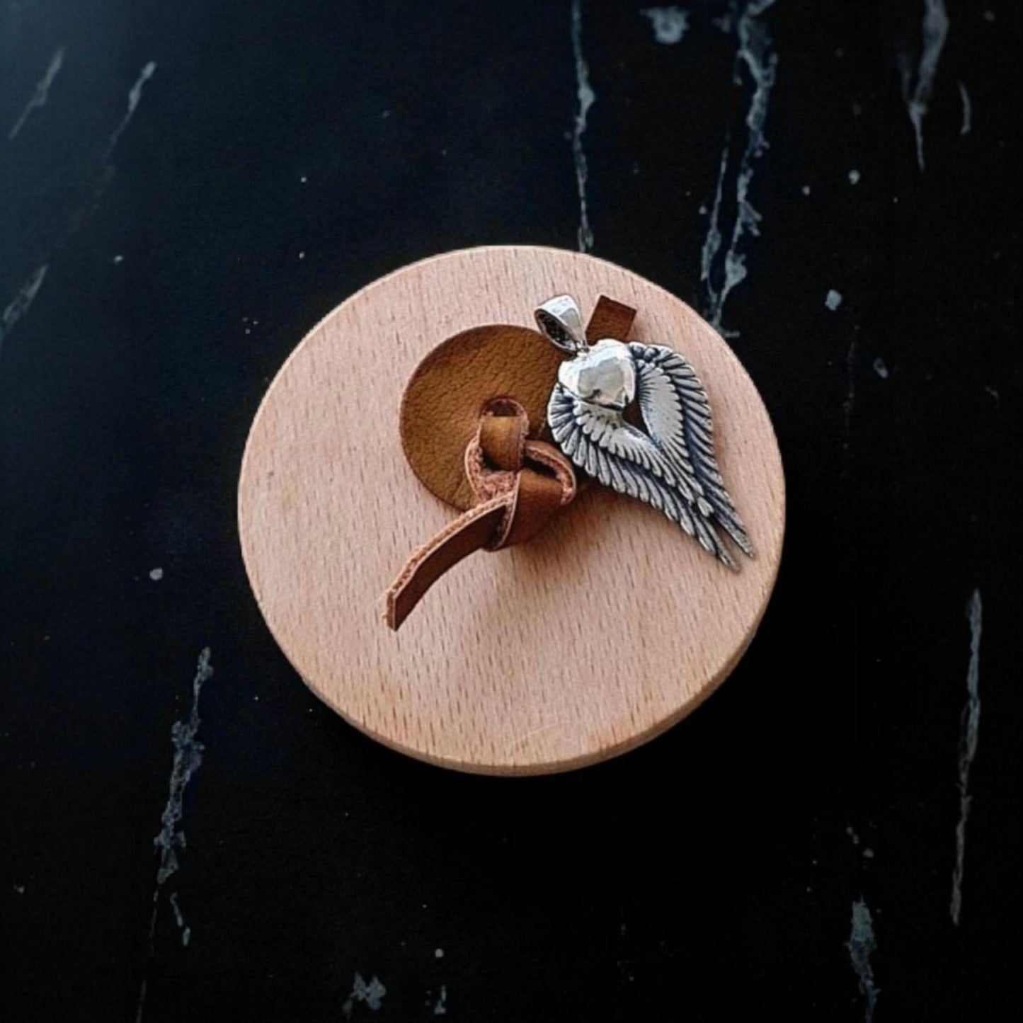 Sterling Silver Angel Wings Charm: Memorial Keepsake, Protection Amulet