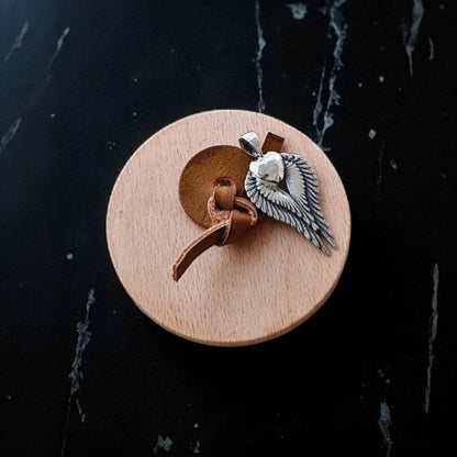 Sterling Silver Angel Wings Charm: Memorial Keepsake, Protection Amulet