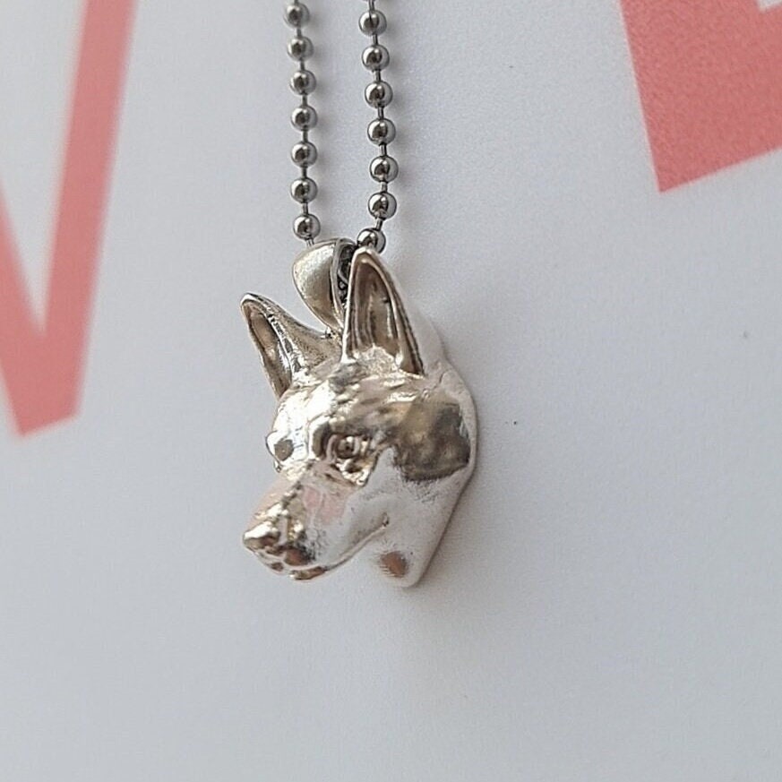 Handmade Sterling Silver German Shepherd Pendant: Detailed Dog Sculpture