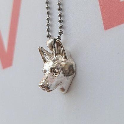 Handmade Sterling Silver German Shepherd Pendant: Detailed Dog Sculpture