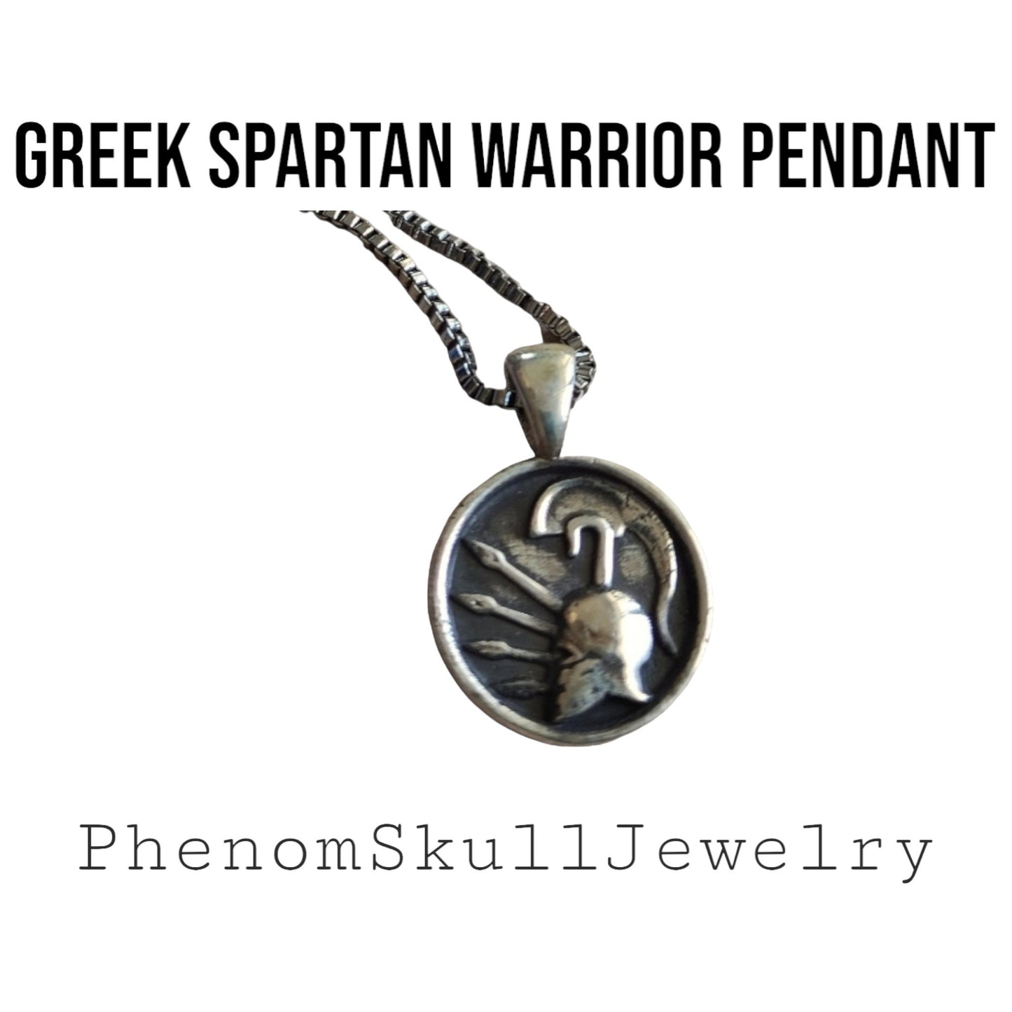 Spartan Warrior Helmet Pendant - Sterling Silver Greek Warrior Jewelry