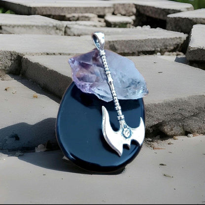 Sterling Silver Darius Axe Pendant: Handmade League of Legends Necklace
