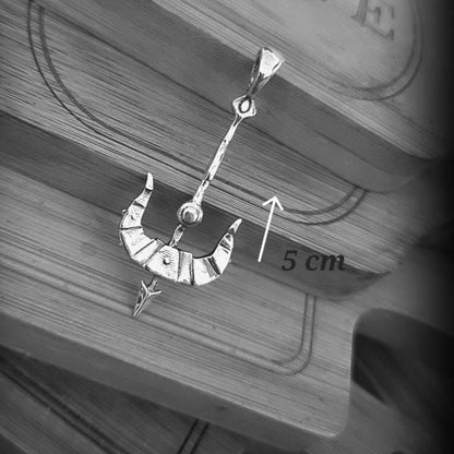 Sterling Silver Vayne Crossbow Pendant: Handmade LoL Gamer Necklace