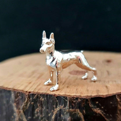 Handmade Sterling Silver Doberman Pendant: 925 Silver Dog Lover Gift