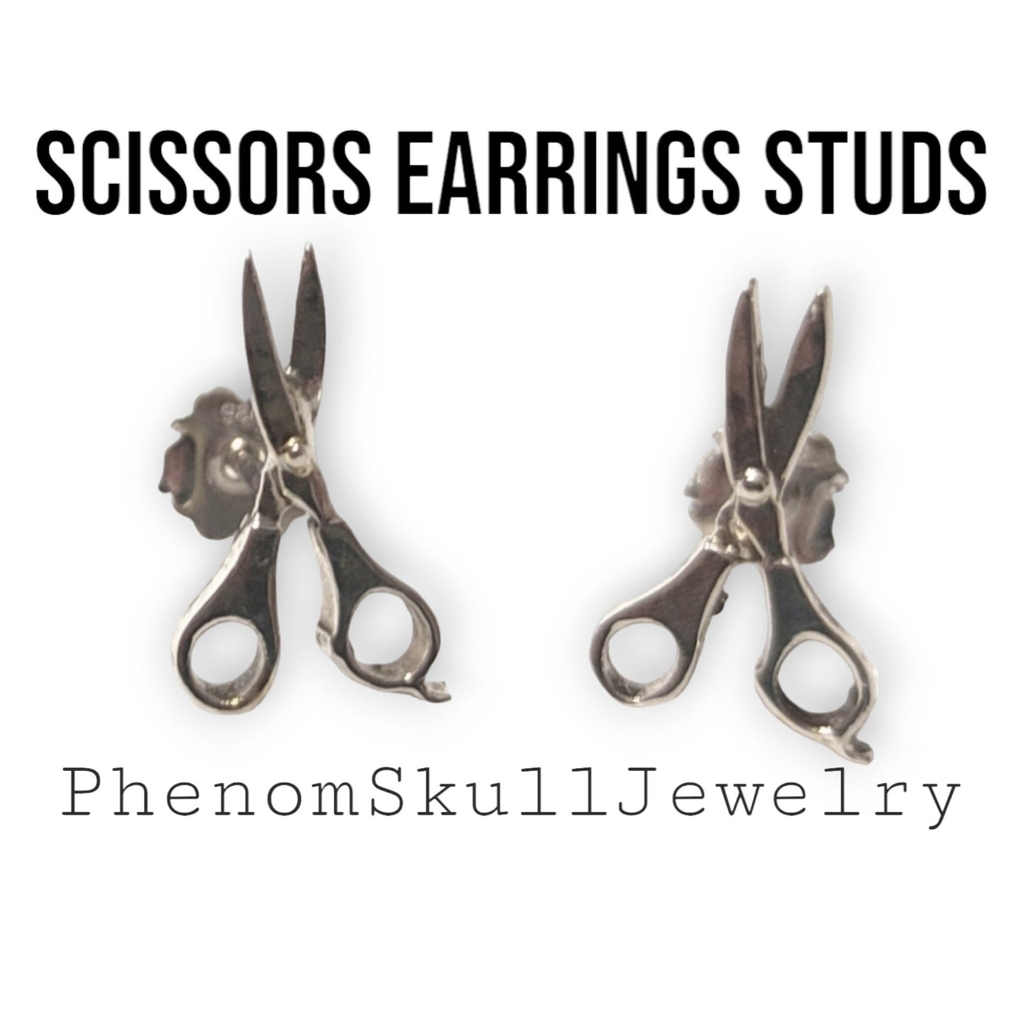 Scissors Stud Earrings - trendy earrings for barber, hairdresser sterling silver