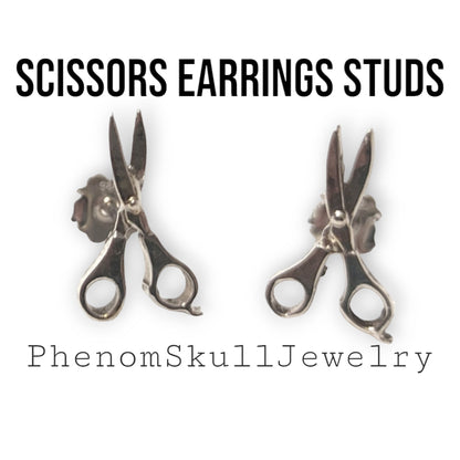 Scissors Stud Earrings - trendy earrings for barber, hairdresser sterling silver