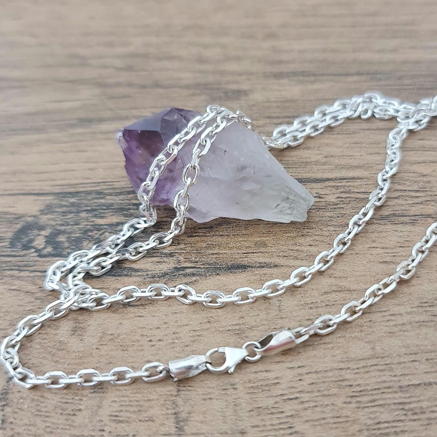 Sterling Silver Chain Necklace Curb Chain and Oval Link Chain 20 Inch