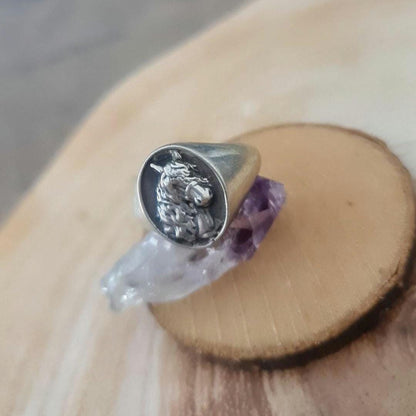 Handmade Sterling Silver Horse Ring: Western Equestrian Jewelry