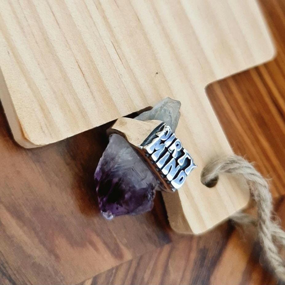 Handmade Sterling Silver "DIRTY MIND" Ring - Gothic Retro Style