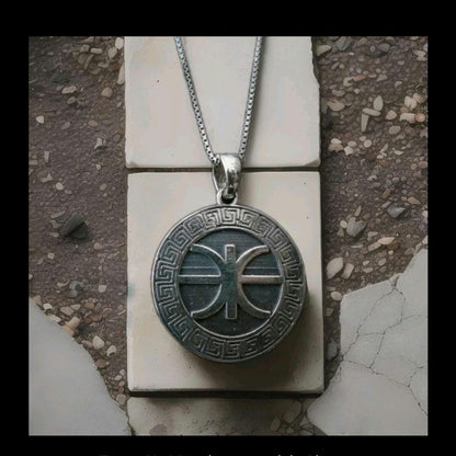 Delphic Epsilon Pendant - Authentic Greek Symbol - Handmade 925 Silver -