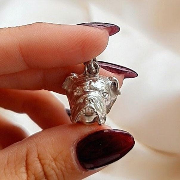 Handmade English Bulldog Pendant: Sculpted 925 Silver Dog Jewelry
