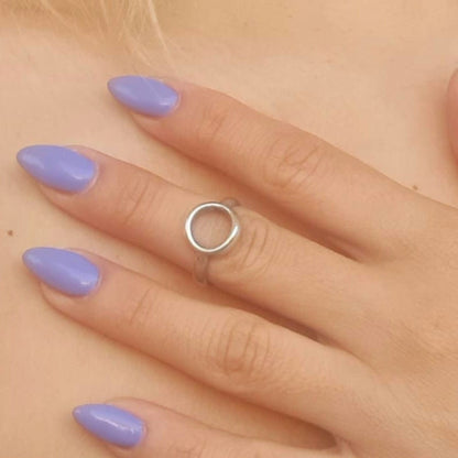 Handmade Sterling Silver Circle Ring: Minimalist Geometric Jewelry