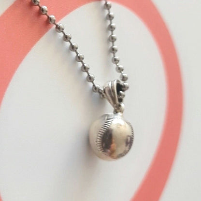 Handmade Sterling Silver Baseball Pendant Necklace: Sports Fan Gift