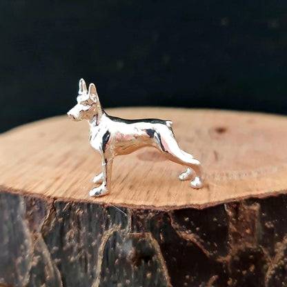Handmade Sterling Silver Doberman Pendant: 925 Silver Dog Lover Gift