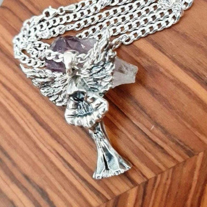 Fallen Angel Sterling Silver Pendant: Handmade Lucifer Necklace Charm