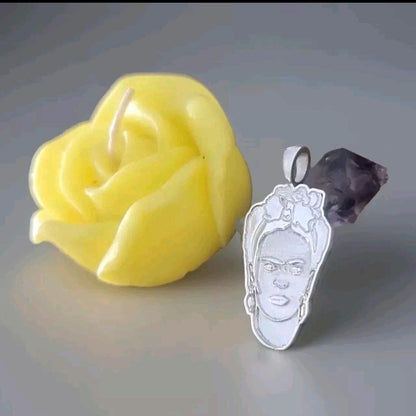 Frida Kahlo Pendant: Solid Sterling Silver Necklace, Artistic Jewelry