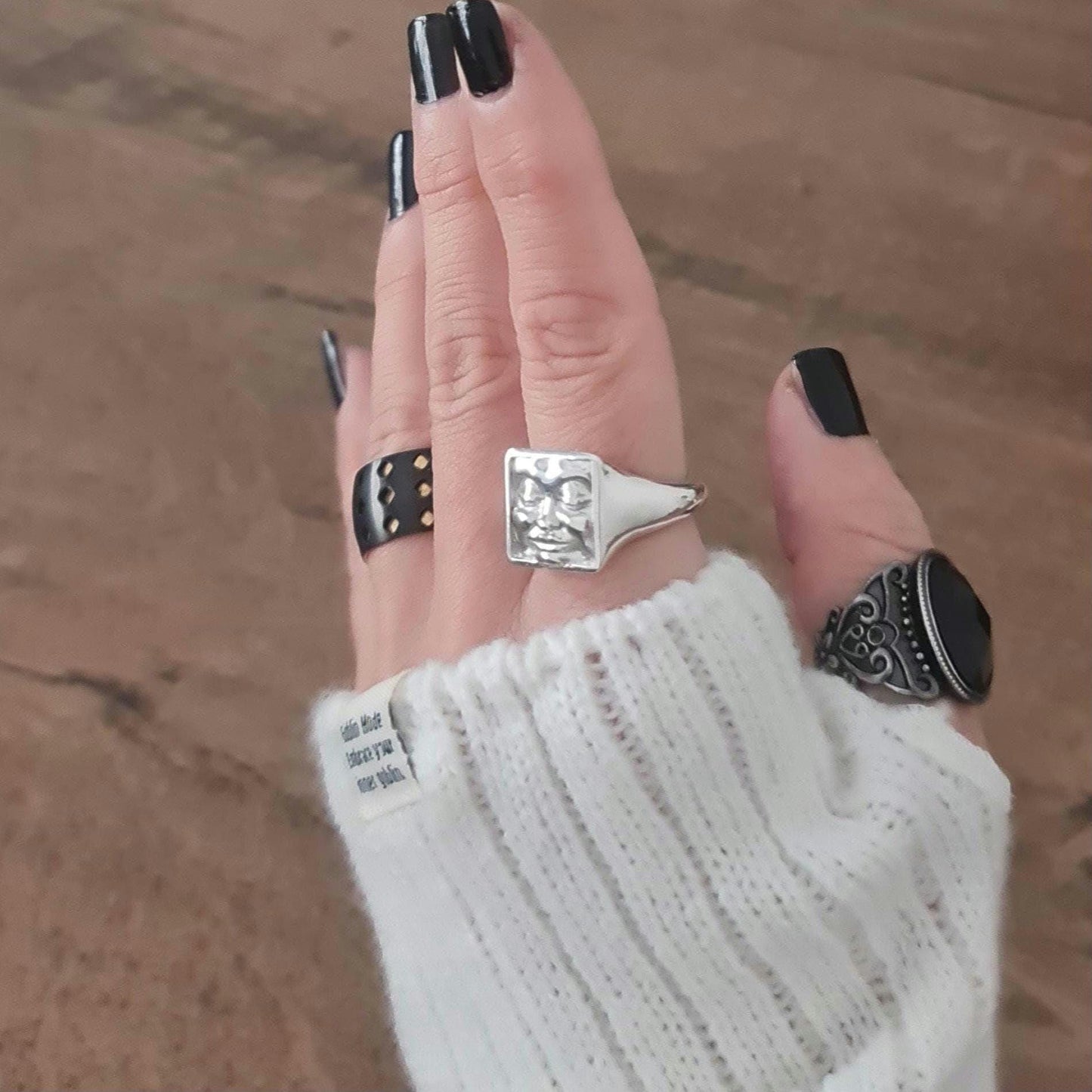 Handmade Sterling Silver Square Face Ring: Minimalist Design