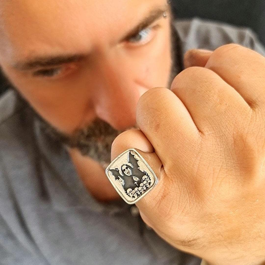 Ozzy Osbourne  Tribute Ring Sterling Silver Signet Ring: Gothic  Jewelry- LIMITED EDITION